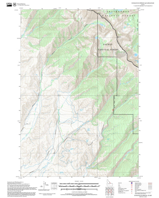 2025 Forest Service Topo Map of Bohannon Spring Idaho