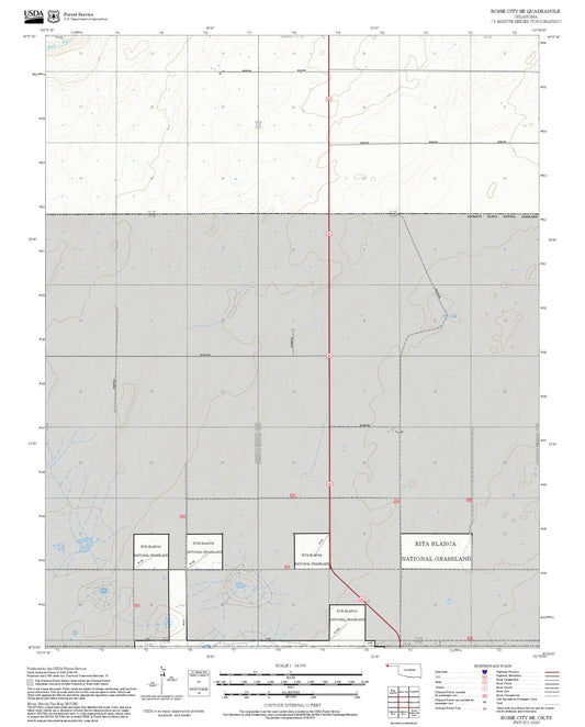 2025 Forest Service Topo Map of Boise City SE Oklahoma