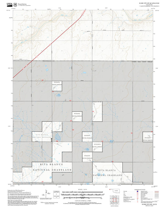2025 Forest Service Topo Map of Boise City SW Oklahoma