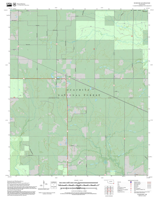 2025 Forest Service Topo Map of Bokhoma Oklahoma