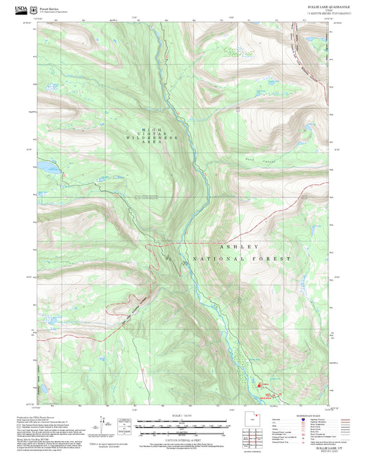 2025 Forest Service Topo Map of Bollie Lake Utah