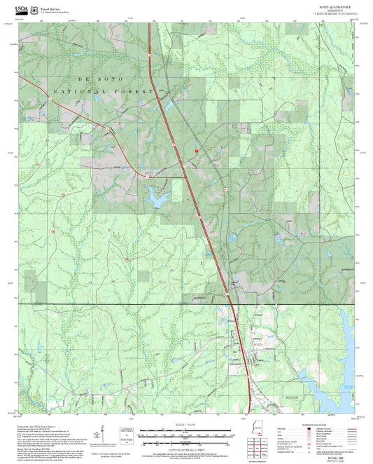 2025 Forest Service Topo Map of Bond Mississippi