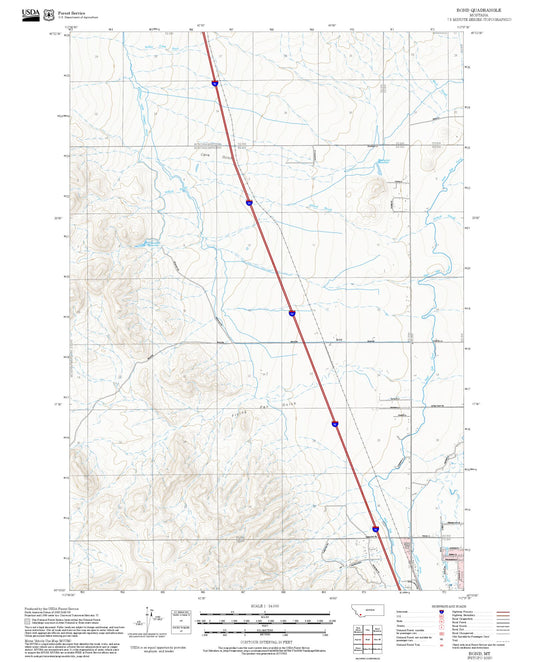 2025 Forest Service Topo Map of Bond Montana