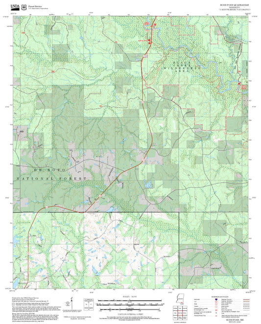 2025 Forest Service Topo Map of Bond Pond Mississippi