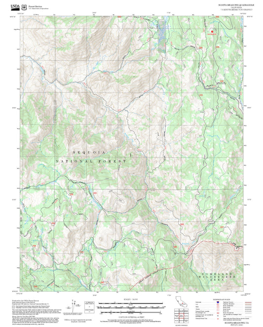 2025 Forest Service Topo Map of Bonita Meadows California