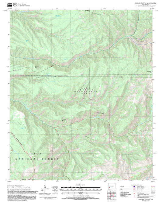 2025 Forest Service Topo Map of Bonner Canyon New Mexico