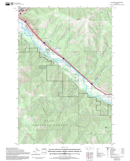 2025 Forest Service Topo Map of Bonner Montana