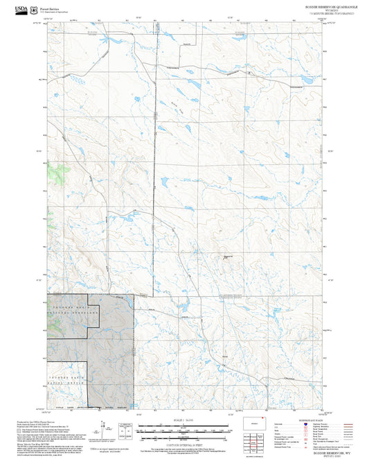 2025 Forest Service Topo Map of Bonnie Reservoir Wyoming