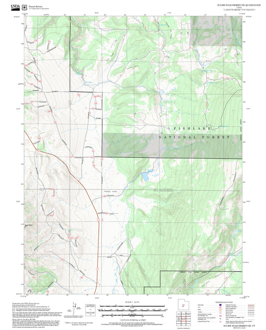 2025 Forest Service Topo Map of Boobe Hole Reservoir Utah