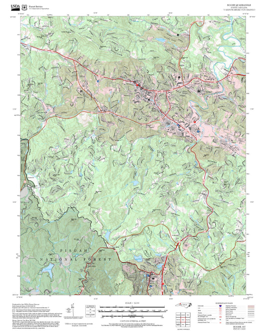2025 Forest Service Topo Map of Boone North Carolina