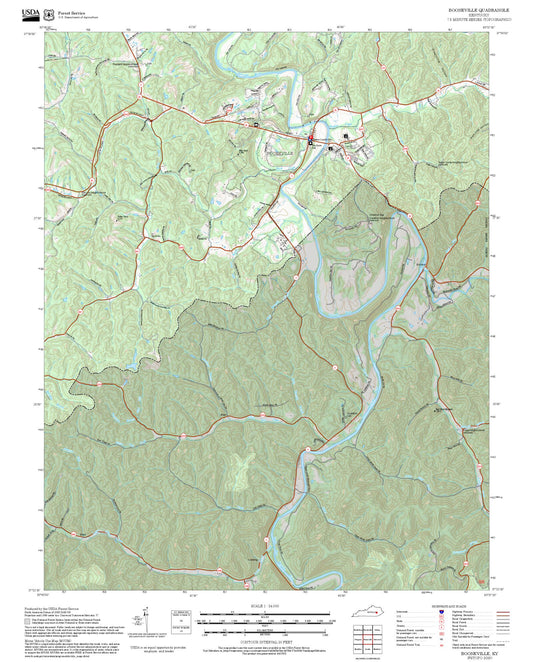 2025 Forest Service Topo Map of Booneville Kentucky