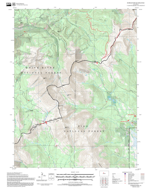 2025 Forest Service Topo Map of Boreas Pass Colorado