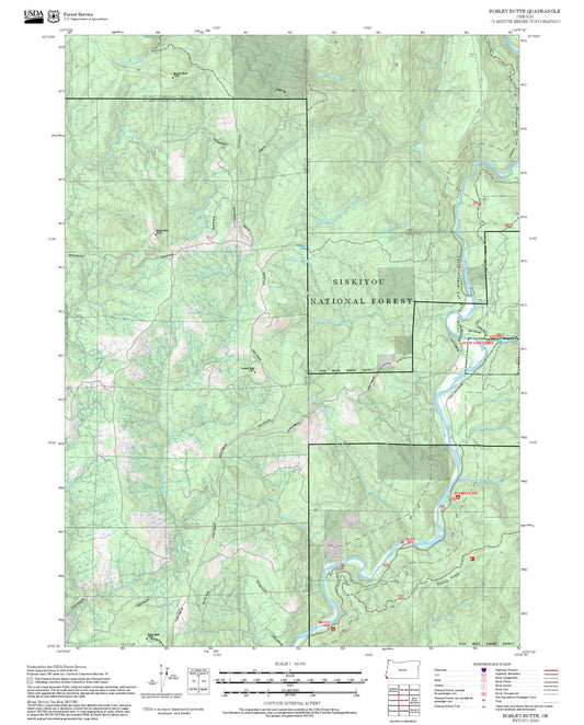 2025 Forest Service Topo Map of Bosley Butte Oregon