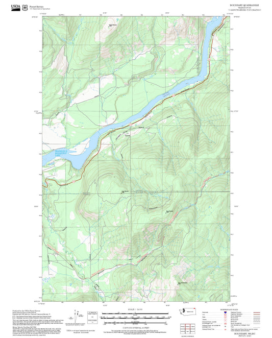 2025 Forest Service Topo Map of Boundary Washington