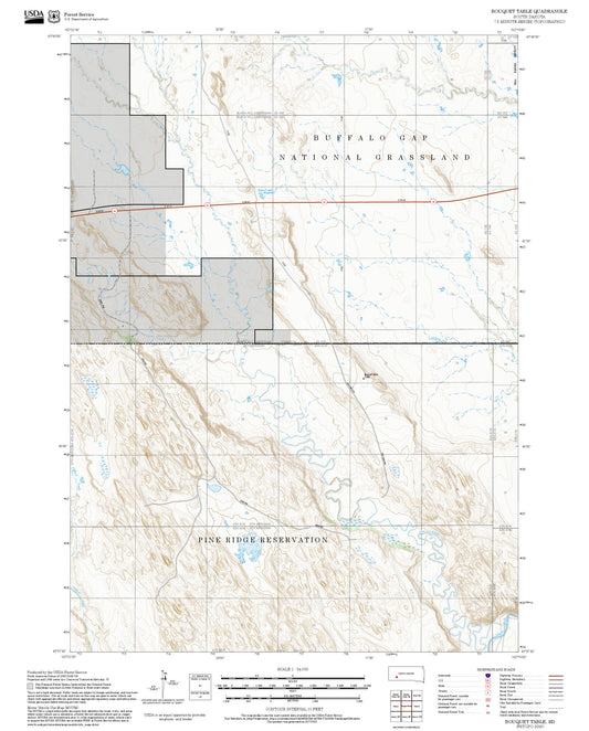 2025 Forest Service Topo Map of Bouquet Table South Dakota