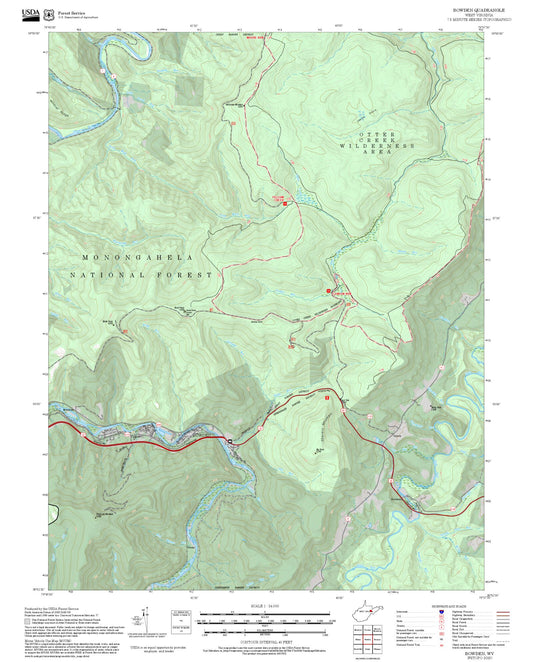 2025 Forest Service Topo Map of Bowden West Virginia
