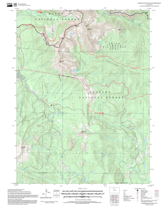 2025 Forest Service Topo Map of Bowen Mountain Colorado