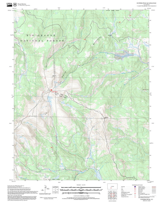 2025 Forest Service Topo Map of Bowers Peak Colorado