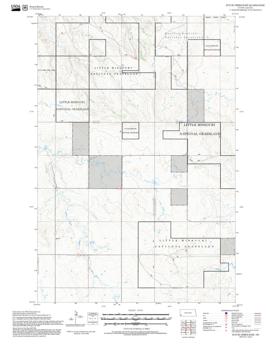 2025 Forest Service Topo Map of Boyce Creek East North Dakota