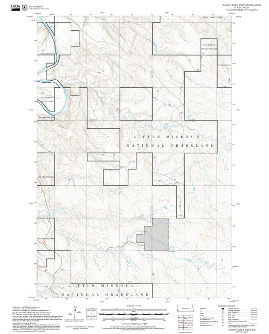 2025 Forest Service Topo Map of Boyce Creek West North Dakota