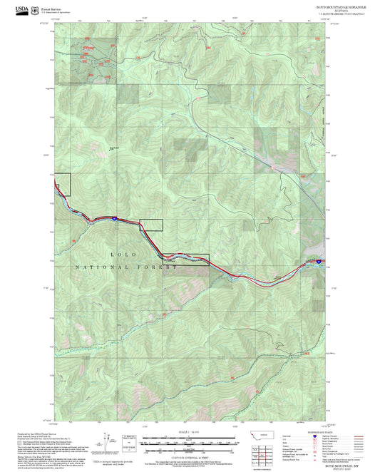 2025 Forest Service Topo Map of Boyd Mountain Montana