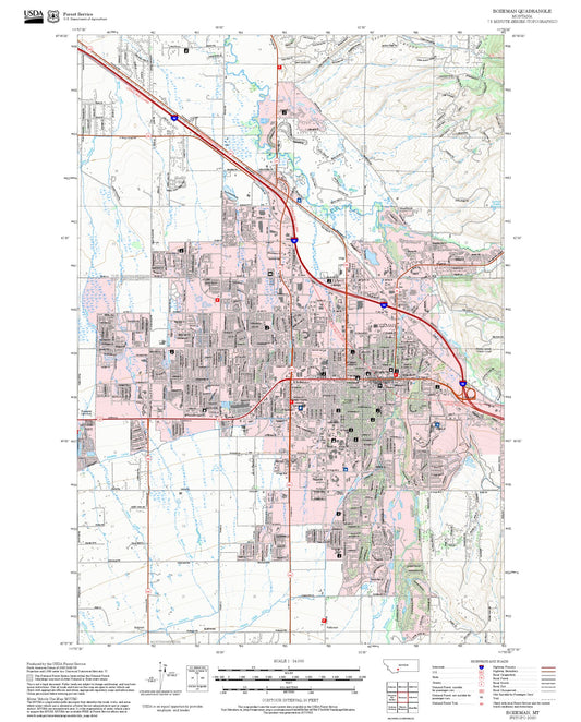 2025 Forest Service Topo Map of Bozeman Montana