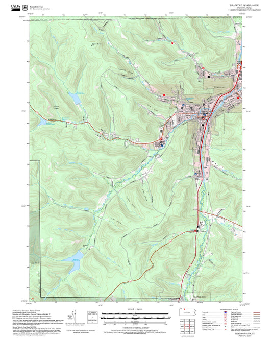 2025 Forest Service Topo Map of Bradford Pennsylvania