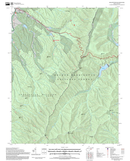 2025 Forest Service Topo Map of Brandywine West Virginia