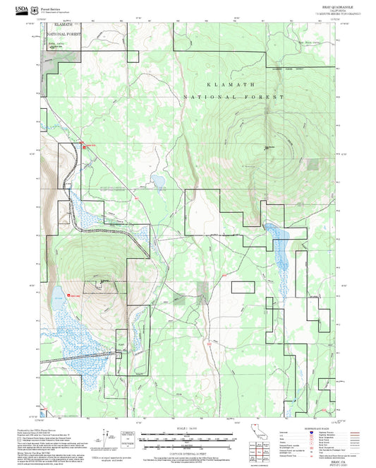 2025 Forest Service Topo Map of Bray California