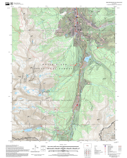 2025 Forest Service Topo Map of Breckenridge Colorado
