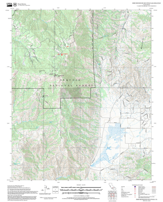 2025 Forest Service Topo Map of Breckenridge Mountain California
