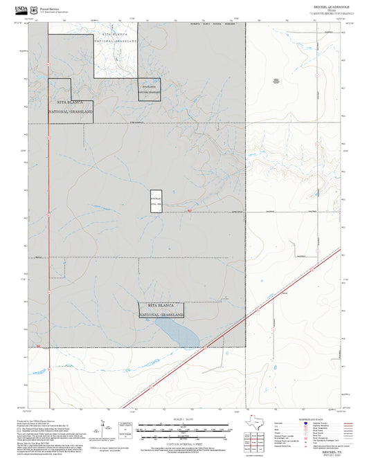 2025 Forest Service Topo Map of Brickel Texas