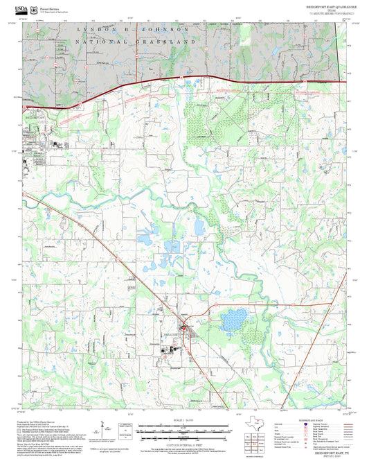 2025 Forest Service Topo Map of Bridgeport East Texas