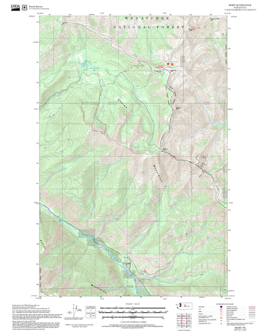 2025 Forest Service Topo Map of Brief Washington