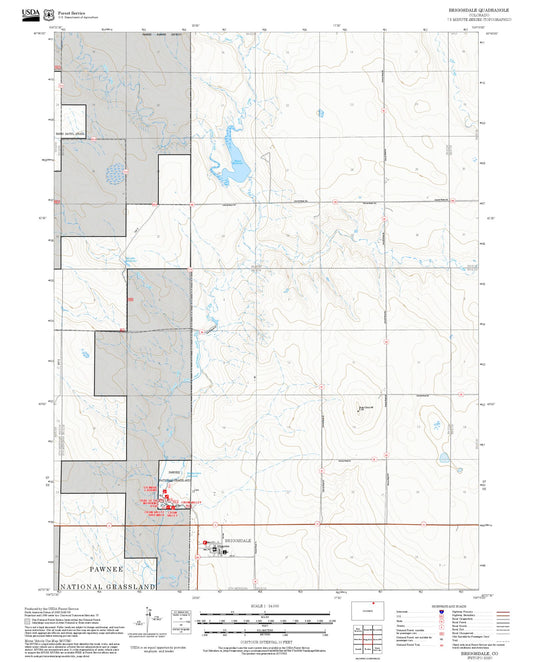 2025 Forest Service Topo Map of Briggsdale Colorado