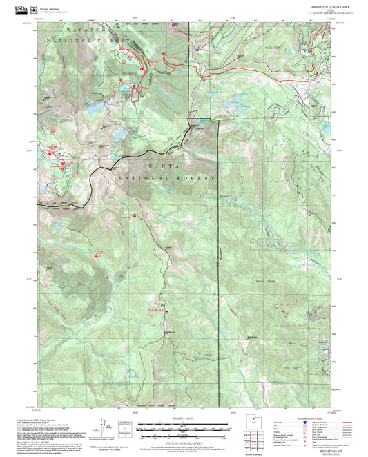 2025 Forest Service Topo Map of Brighton Utah
