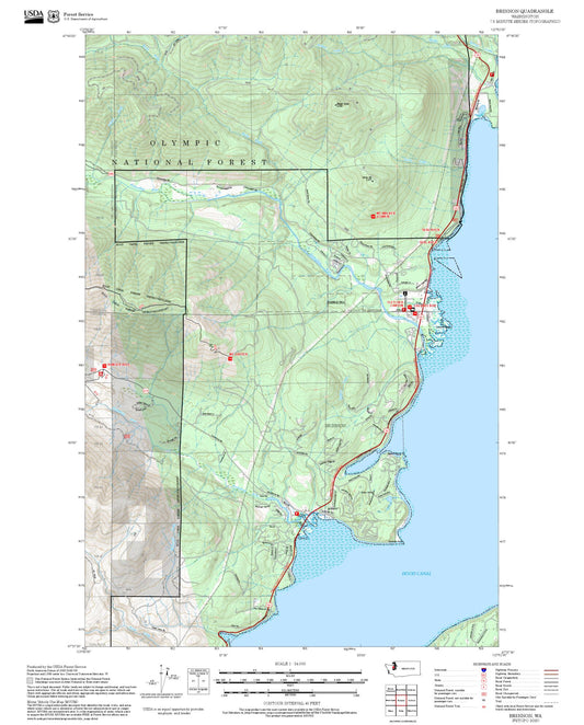 2025 Forest Service Topo Map of Brinnon Washington