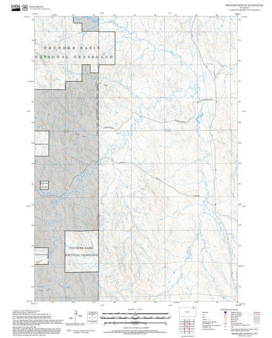 2025 Forest Service Topo Map of Brislawn School Wyoming