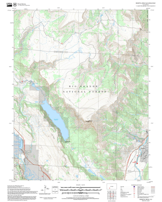2025 Forest Service Topo Map of Bristol Head Colorado