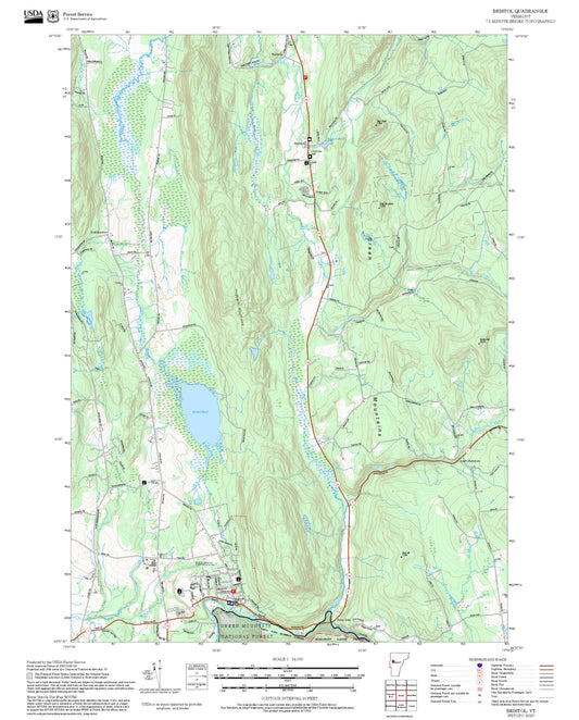 2025 Forest Service Topo Map of Bristol Vermont