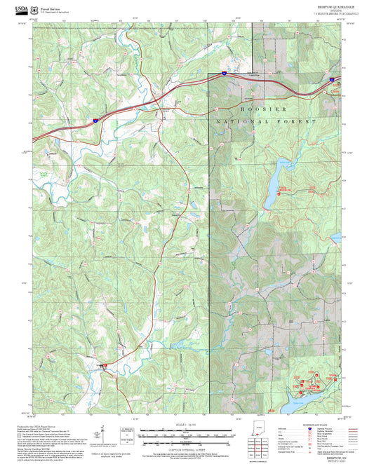 2025 Forest Service Topo Map of Bristow Indiana