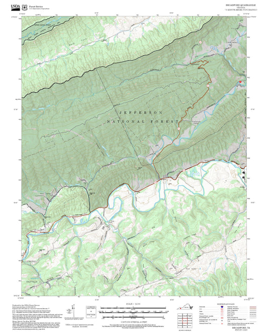 2025 Forest Service Topo Map of Broadford Virginia