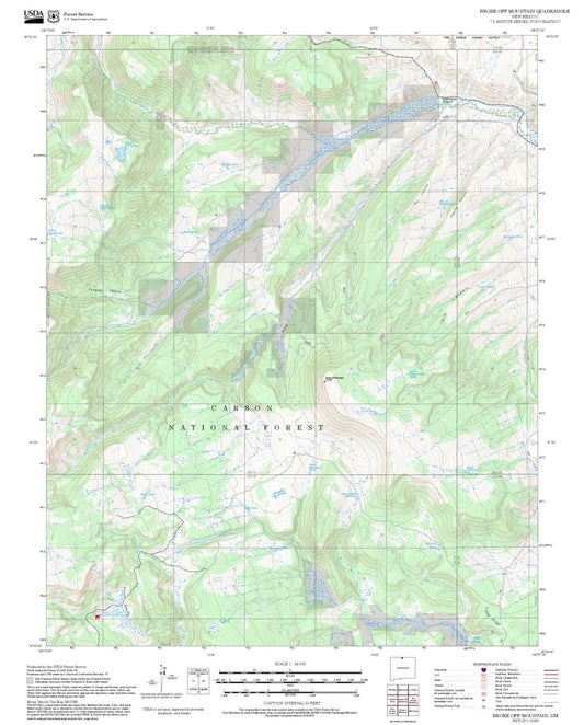 2025 Forest Service Topo Map of Broke Off Mountain New Mexico