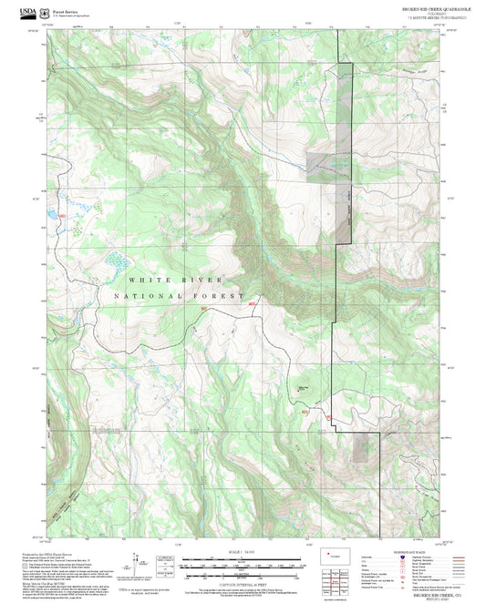 2025 Forest Service Topo Map of Broken Rib Creek Colorado