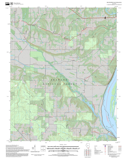 2025 Forest Service Topo Map of Brownfield Illinois