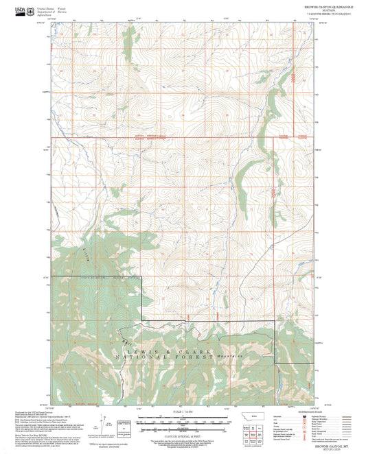 2025 Forest Service Topo Map of Browns Canyon Montana