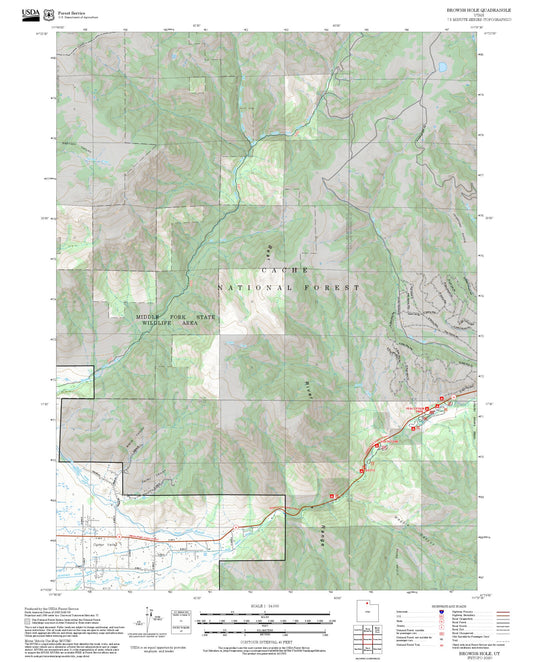 2025 Forest Service Topo Map of Browns Hole Utah