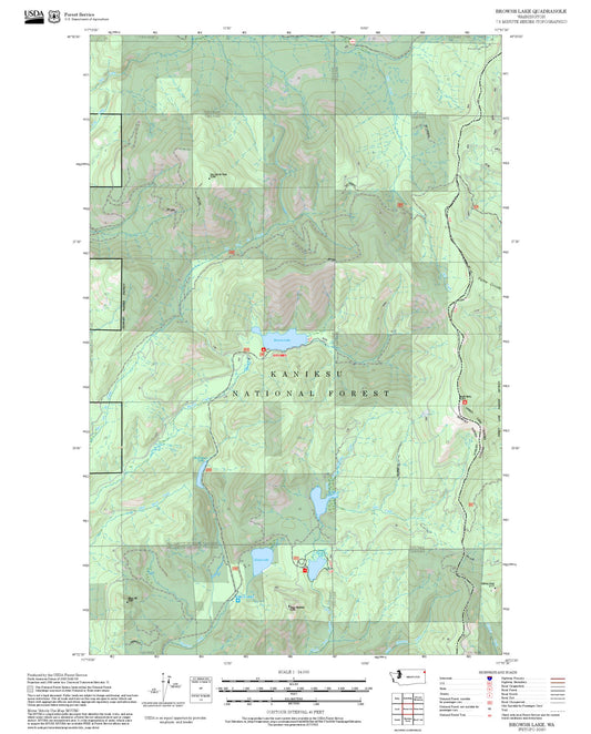 2025 Forest Service Topo Map of Browns Lake Washington