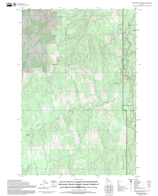 2025 Forest Service Topo Map of Browns Rock Idaho
