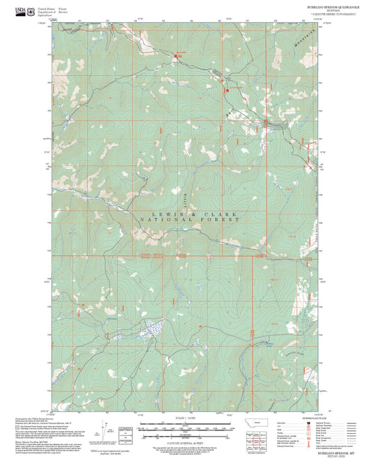 2025 Forest Service Topo Map of Bubbling Springs Montana